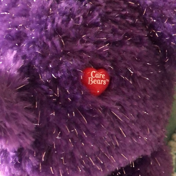 2017 Purple Care Bear Rainbow Heart Glitter, Anniversary Bear Limited Edition!* - Picture 5 of 10